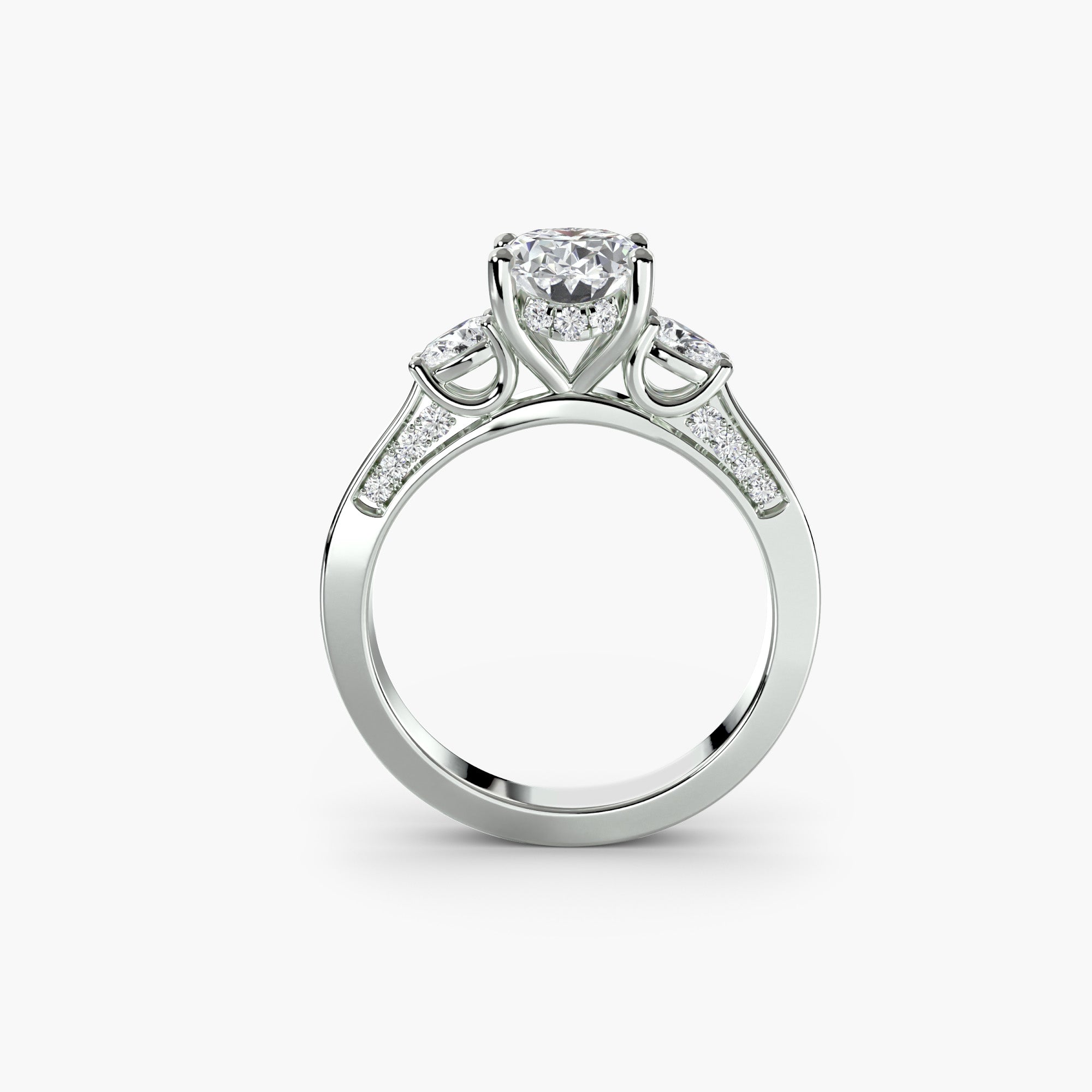Diamond ring with a white background